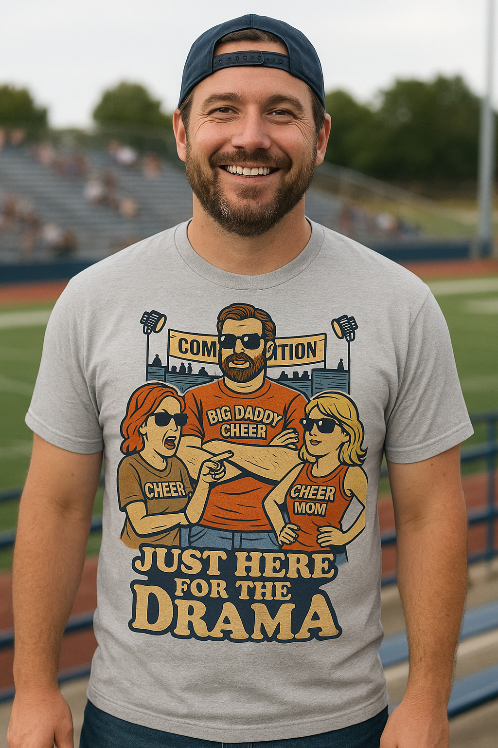 π Cheer Dad Shirt β Just Here for the Drama Tee
