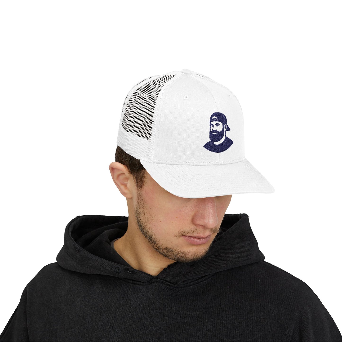 👉 Cheer Dad Hat - Bearded Man Logo Trucker Hat